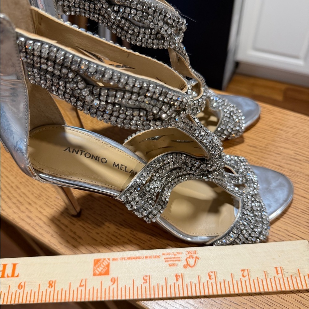 Antonio Melani Silver rhinestone formal Strappy Heels - Picture 9 of 11